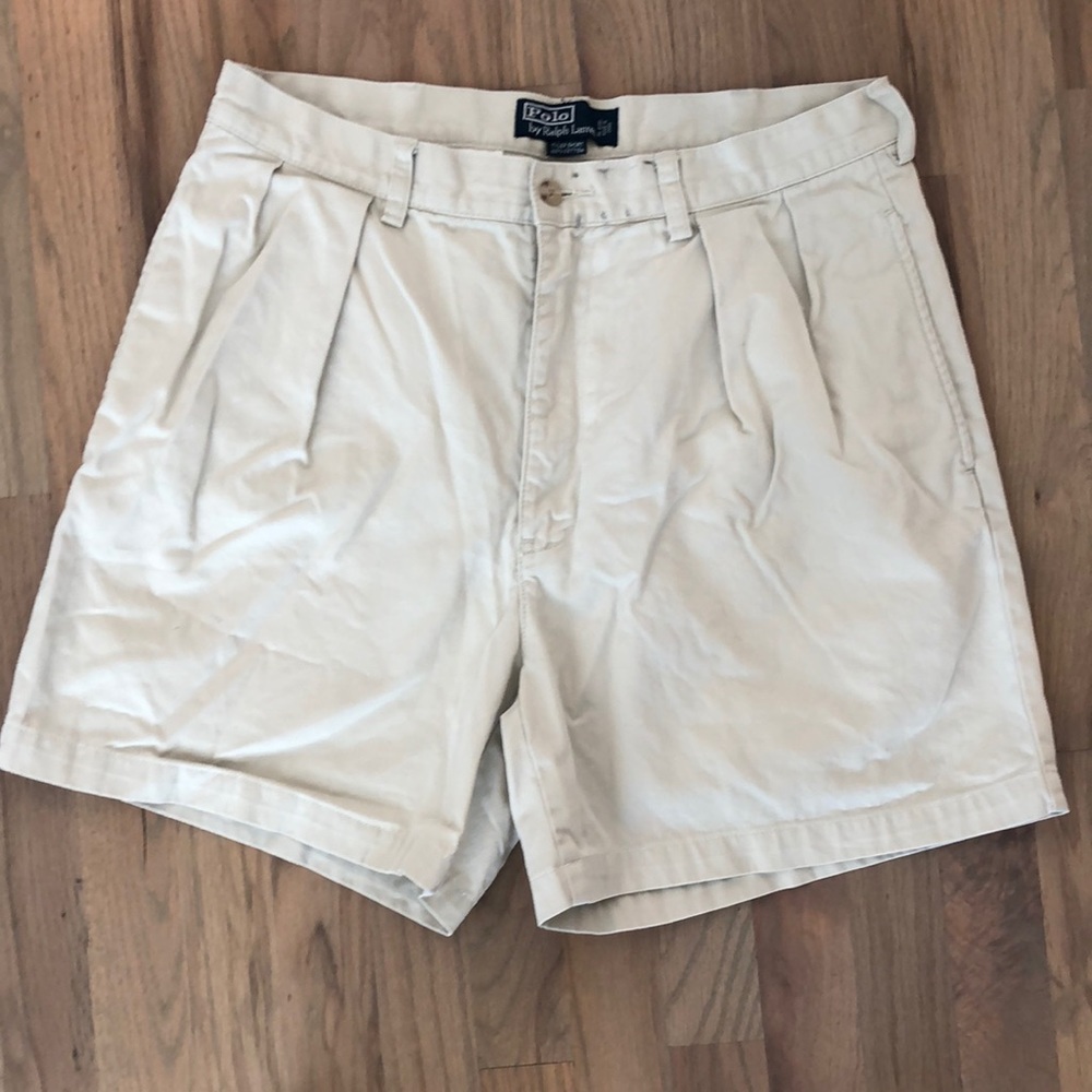 Polo by Ralph Lauren khaki pleated shorts